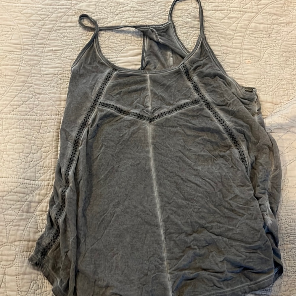 Gray racer back tank